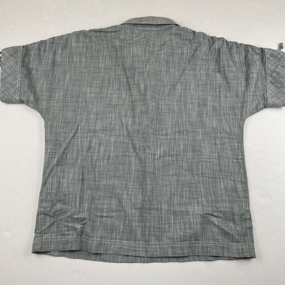 Columbia 1/2 Button Up Shirt Women's M Short Sleeve Blue Plaid Cotton - Picture 3 of 10